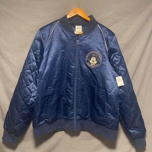 Walt Disney World Mickey Mouse 50th Anniversary Bomber Jacket Blue Large NWT